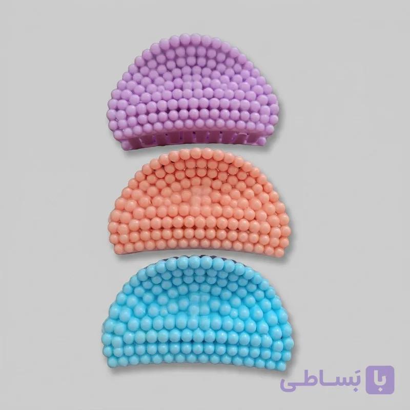 کلیپس مو زنانه نشکن اکریلیک مدل pastil smalball بسته 6 عددی — تصویر 1