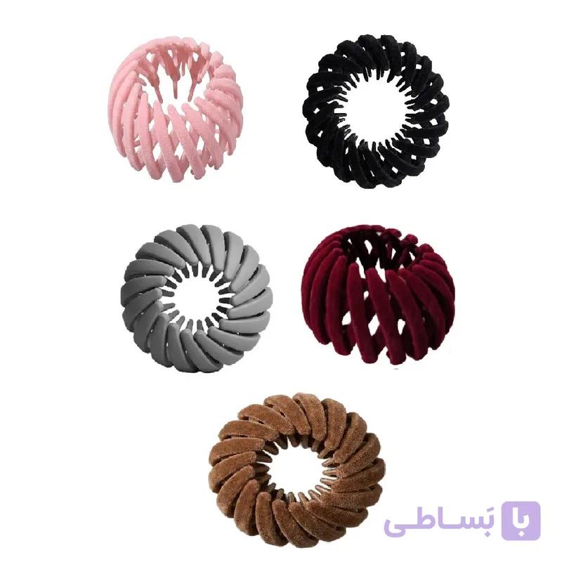 کلیپس مو زنانه مدل گوجه ای RZ0069 بسته 5 عددی — تصویر 1