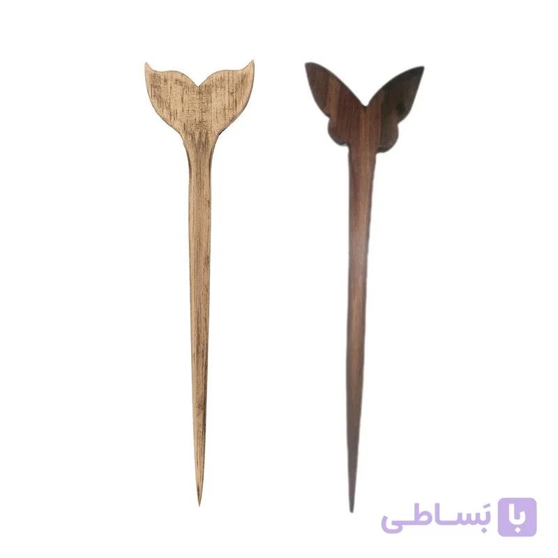گیره مو زنانه طرح ایموجی پاپیون و آفتابگران  بسته 2 عددی — تصویر 1