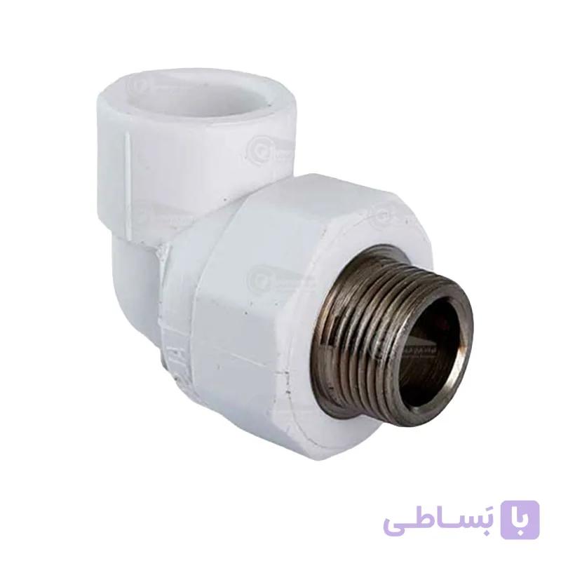 زانو یک سر مغزی فلزی پلی پروپلین سفید آذین ( تمام سایز ها )