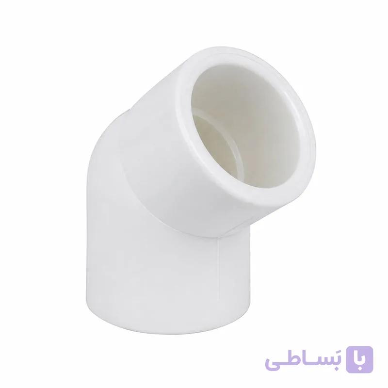 زانو تبدیل ۹۰ درجه تک لایه پلی ‌پروپیلن سفید آذین