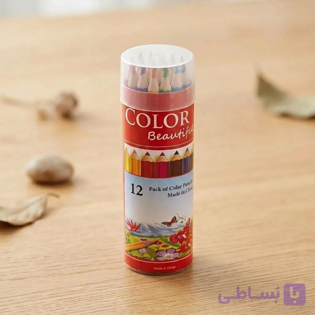 مداد رنگی کوتاه ۱۲ عددی مدل  COLOR Beautiful