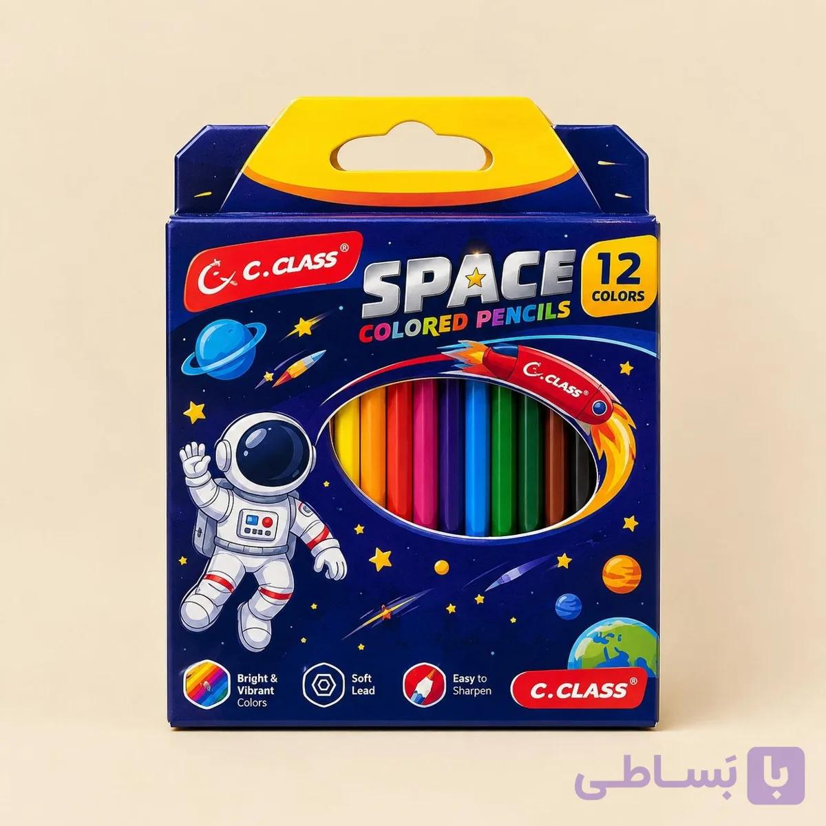 مداد رنگی‌ کوتاه ۱۲ رنگ C.CLASS مدل SPACE — تصویر 1