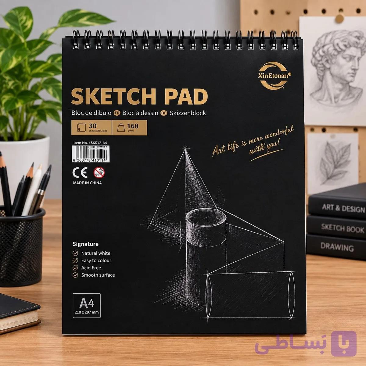 دفتر طراحی یا اسکچ پد سایز A4 — تصویر 1