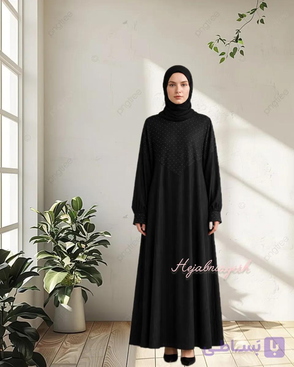 پیراهن عبایی دخترانه نگینی