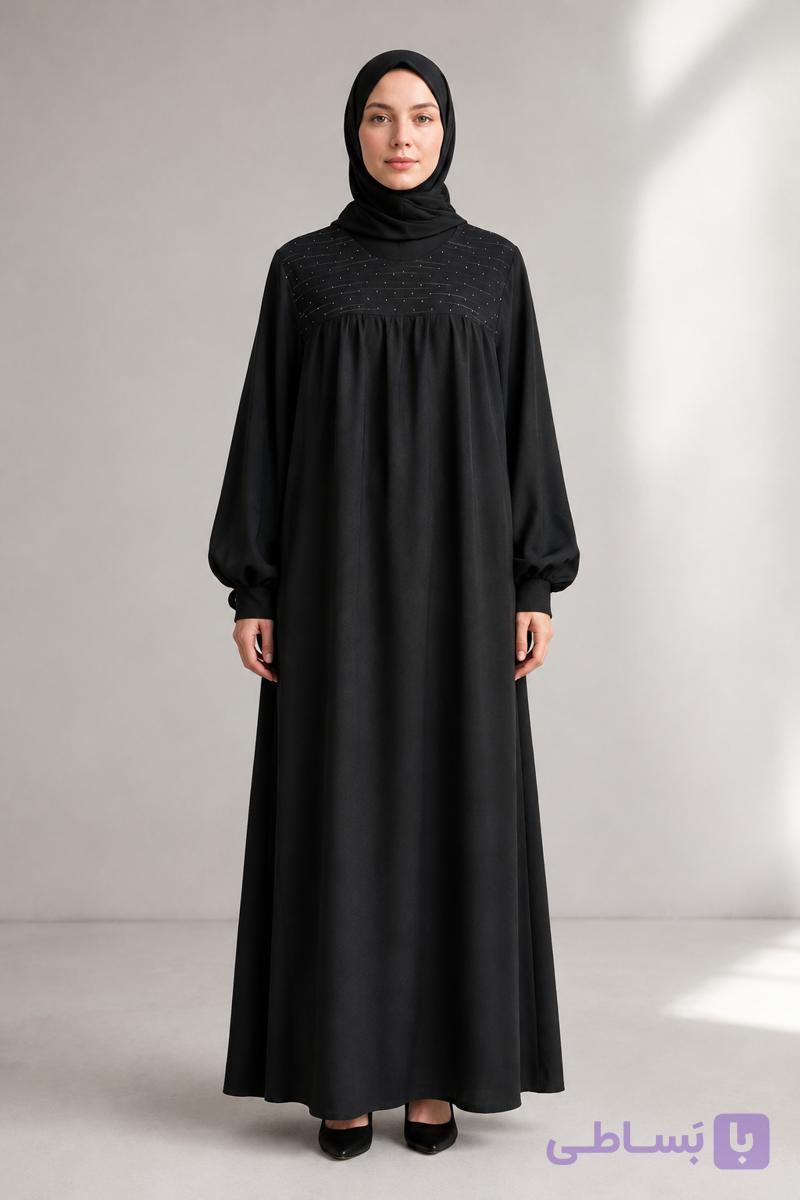 پیراهن عبایی جلو چیندار دخترانه