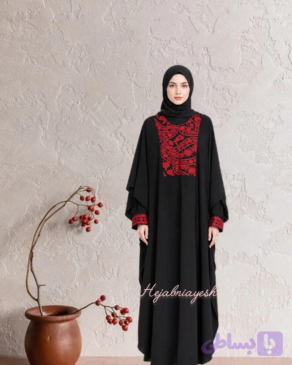 مانتو عبایی سوزندوزی کرپ