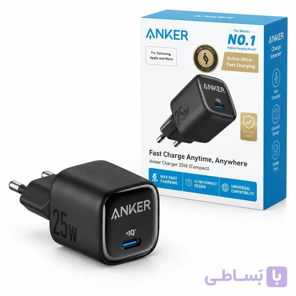 خرید شارژر دیواری انکر مدل A2656 فست شارژ توان ۲۵ وات USB-C اورجینال — تصویر 1
