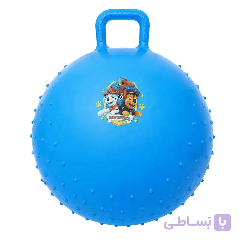 توپ ایروبیک 620 گرم خاردار کودک مدل دسته دار با طرح استیکر