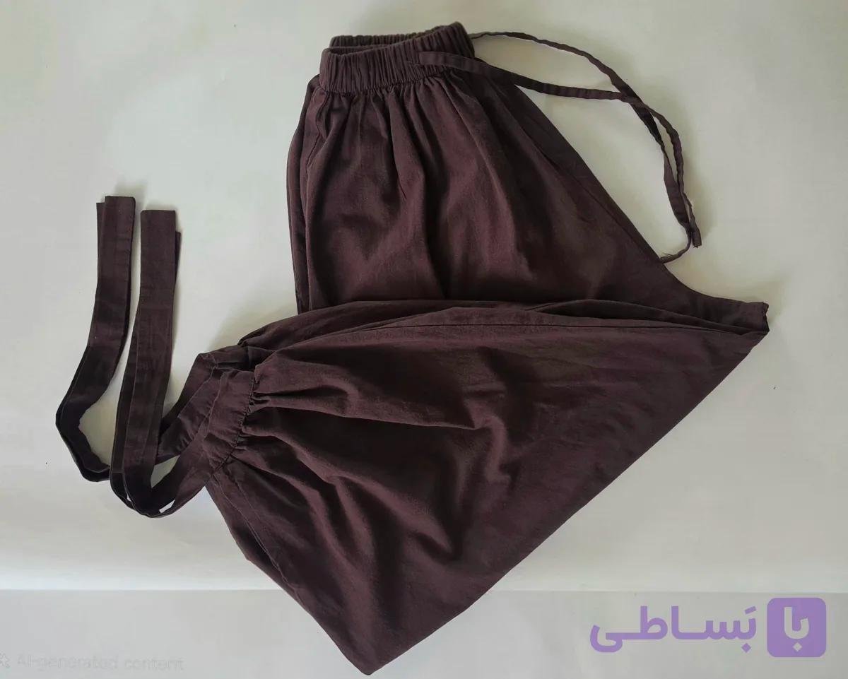 شلوار سنبادی زنانه پاچه گره‌ای | شلوار راحتی مدل سنبادی
