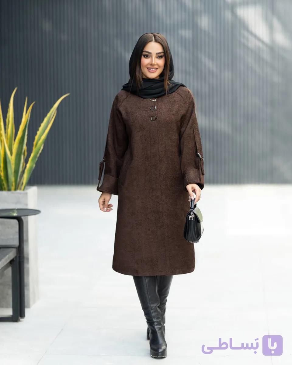 مانتو پاییزه بلند زنانه هموند ساینا مدل ماریا کد2122 مزون آلبالو گالری