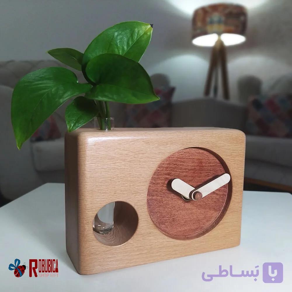 ساعت چوبی فانتزی مدل پیچازی — تصویر 1