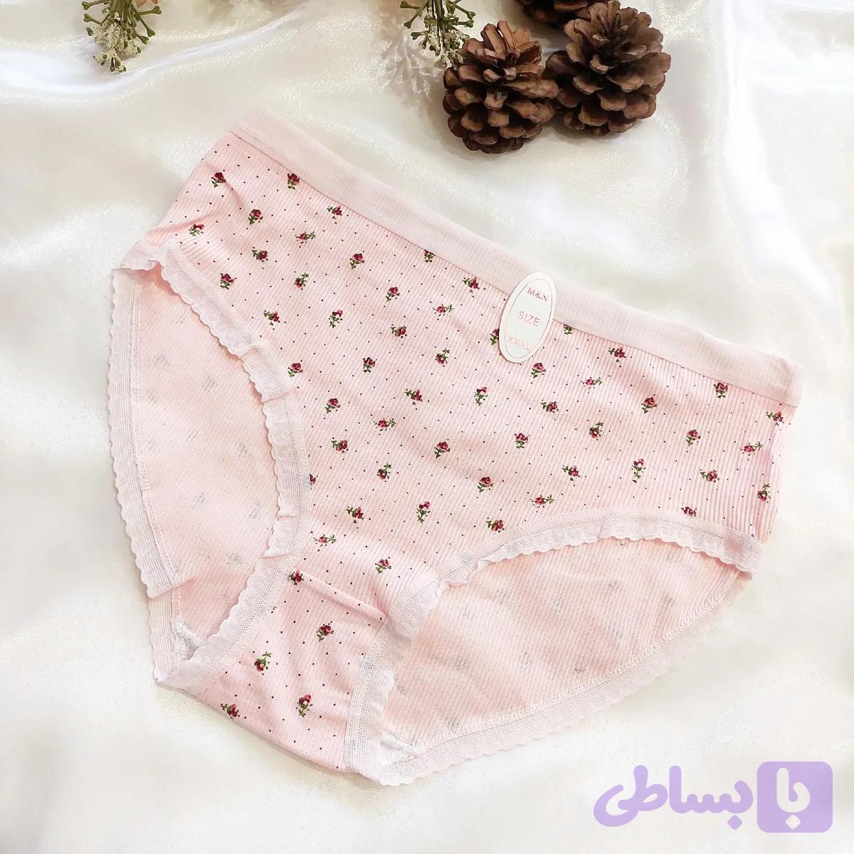 شورت زنانه عروسکی نخی کبریتی طرح شکوفه سایز بزرگ سه ایکس لارج