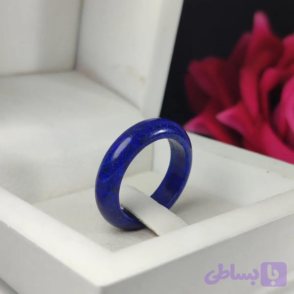 حلقه لاجورد زنانه کد 3785 — تصویر 1