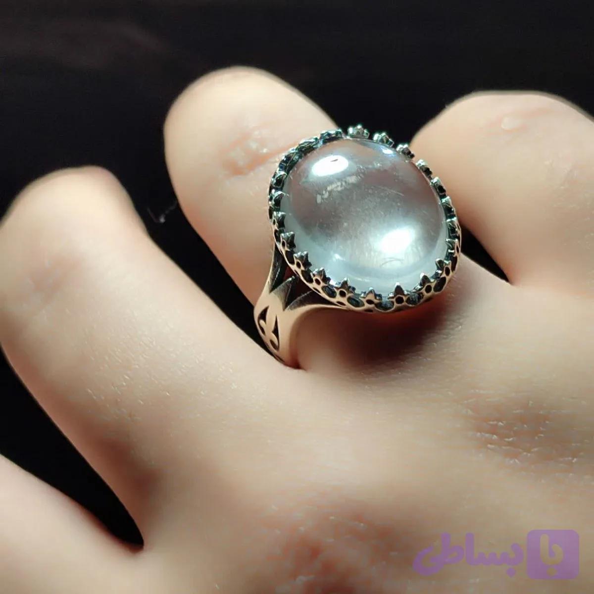 انگشتری با سنگ درنجف رکاب نیزه الیاژ کد 8145