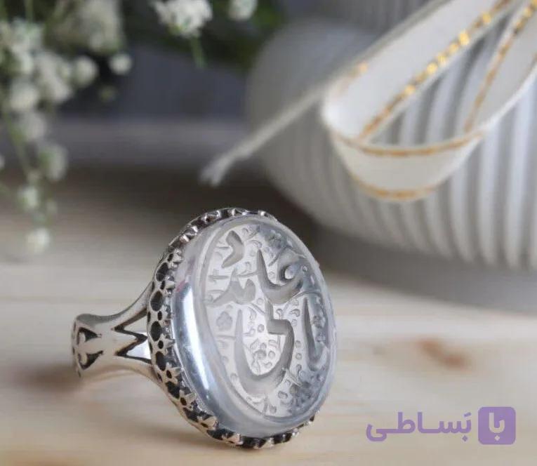 انگشتر نقره باسنگ درنجف باحکاکی یاعلی مدد رکاب نیزه کد 2344