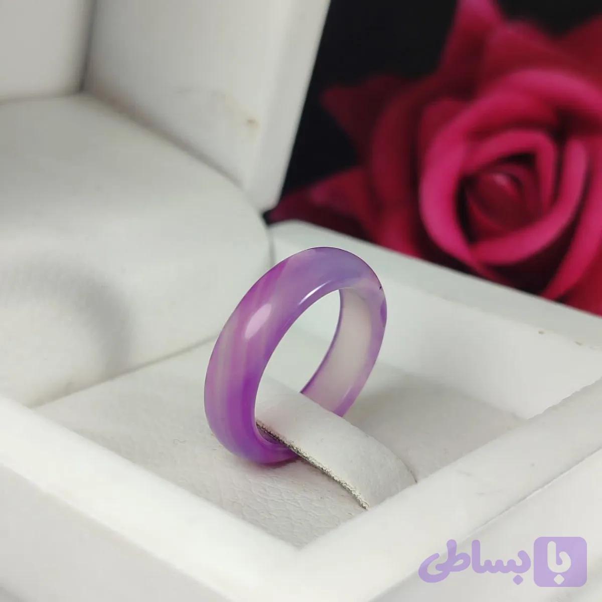 حلقه آمتیست زنانه: تاج بنفش آرامش، شکوه و خرد بر دستان شما کد 3787 — تصویر 1