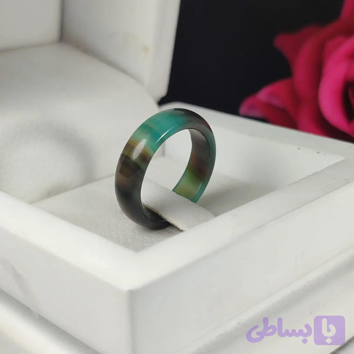 حلقه عقیق زنانه کد 3788 — تصویر 1