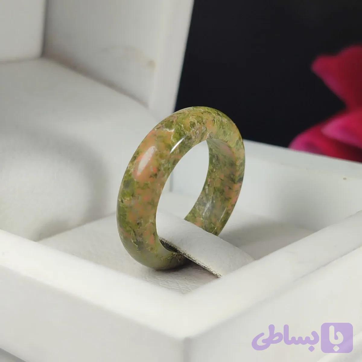 حلقه جاسپر زنانه: شاهکاری از طبیعت با خواص بی‌نظیر کد 3789 — تصویر 1