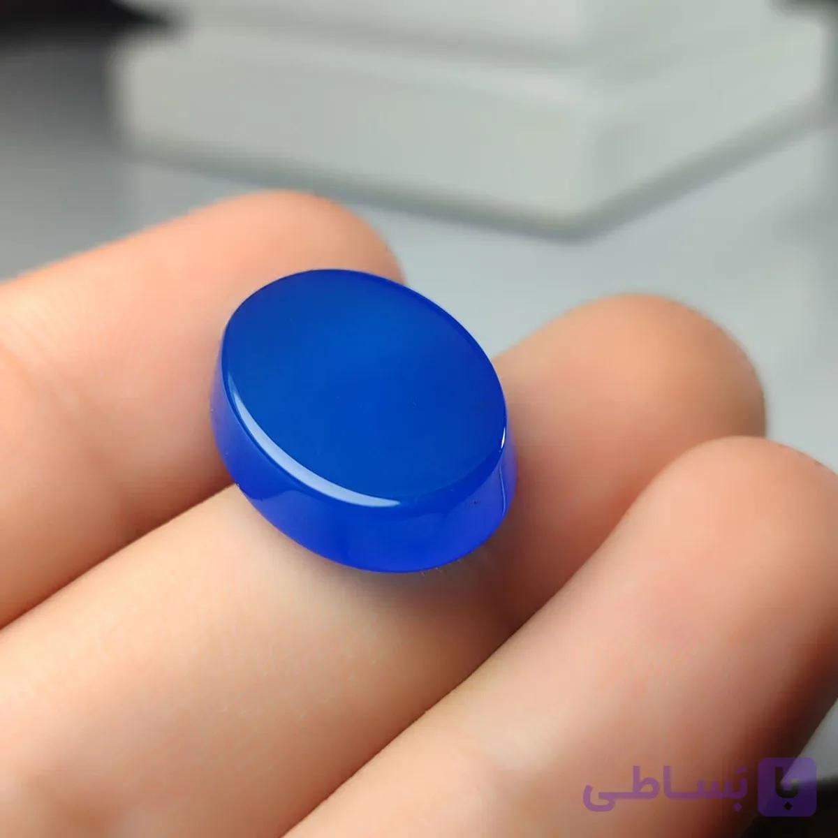 نگین عقیق آبی کد 2364 — تصویر 1