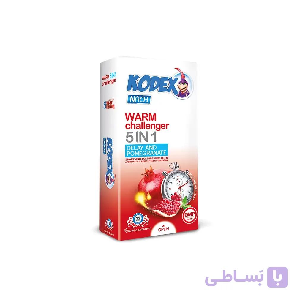 کاندوم کدکس مدل Warm Challenger 5in1 بسته 12 عددی _ ساده