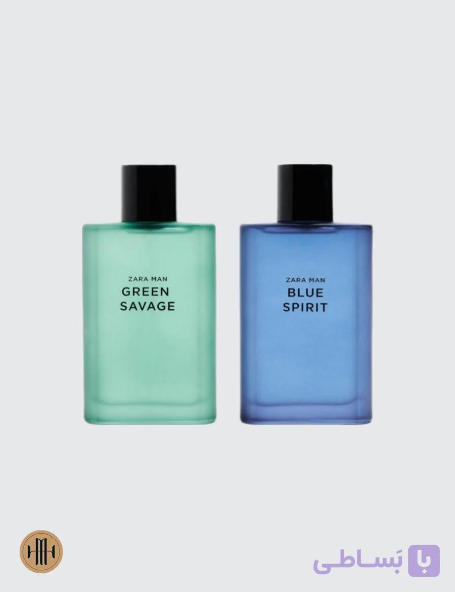 ست عطر و ادکلن مردانه زارا GREEN SAVAGE + BLUE SPIRIT — تصویر 1