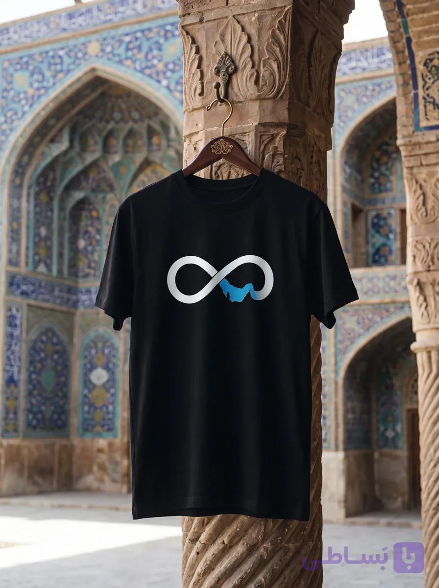 تیشرت مشکی طرح خلیج همیشه فارس — تصویر 1