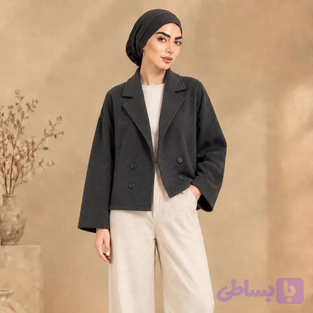 کت فوتر جلو باز تک رنگ قد65 کد98