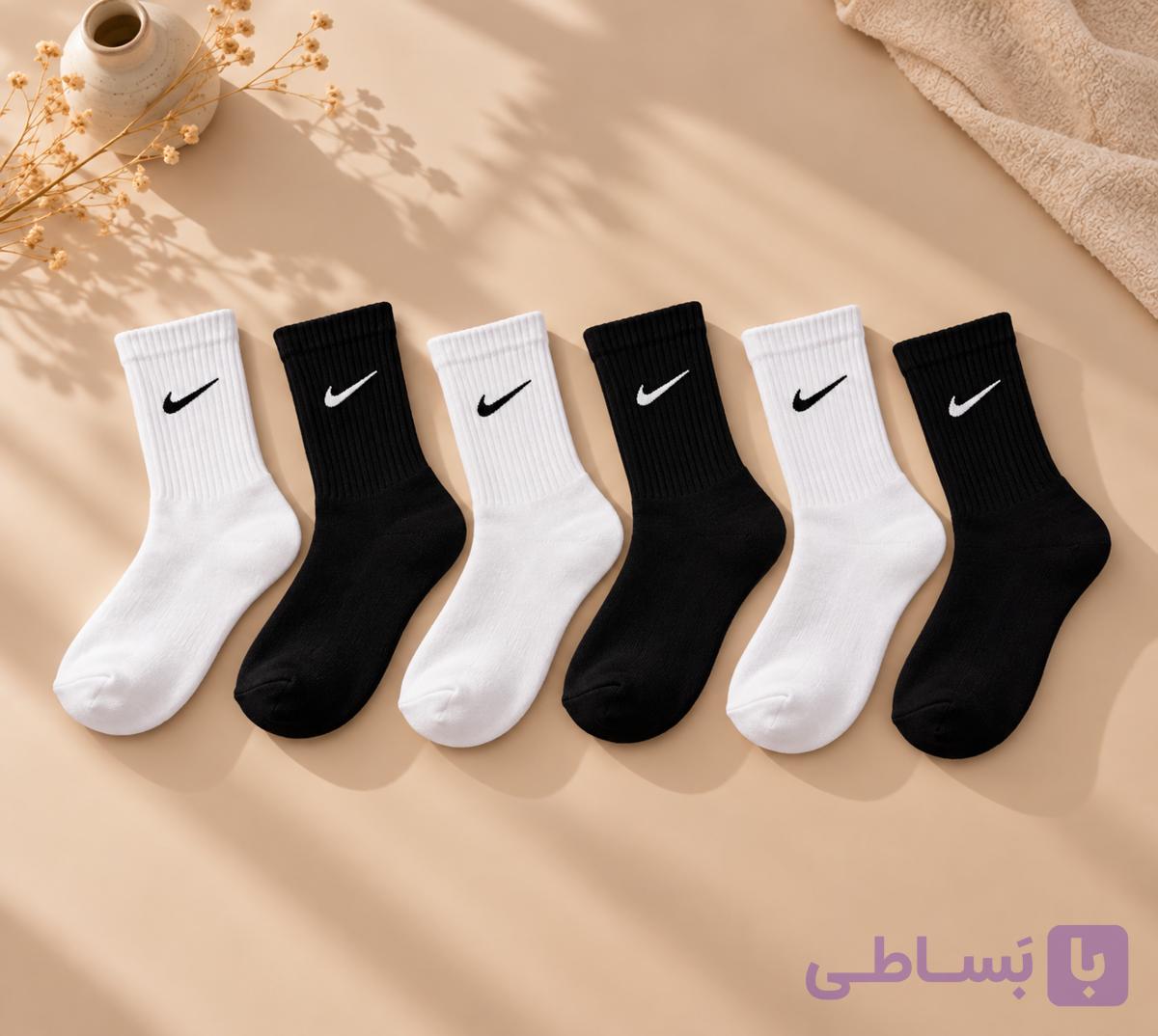 جوراب ورزشی ساق بلند مدل SL-6  مجموعه 6 عددی