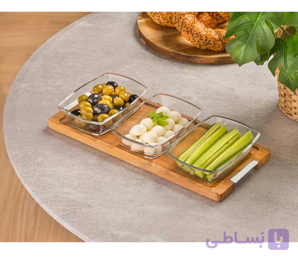 اردو خوري بزرگ پایه چوبي لیمون — تصویر 1