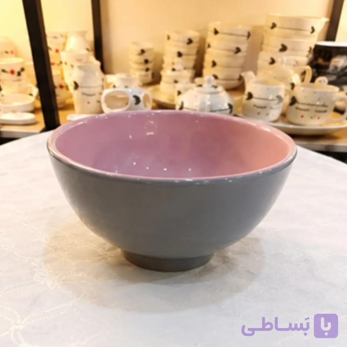 کاسه خورشت خوری صورتی خاکستری — تصویر 1