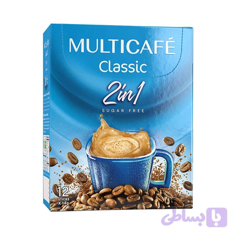 کافی میکس 2 در1 برند مولتی کافه جعبه 12عددی