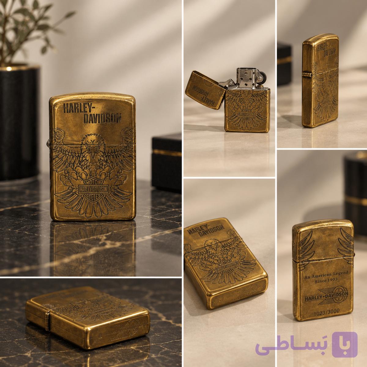 فندک زیپو طلائی هارلی دیویدسون کد (1011) — تصویر 1
