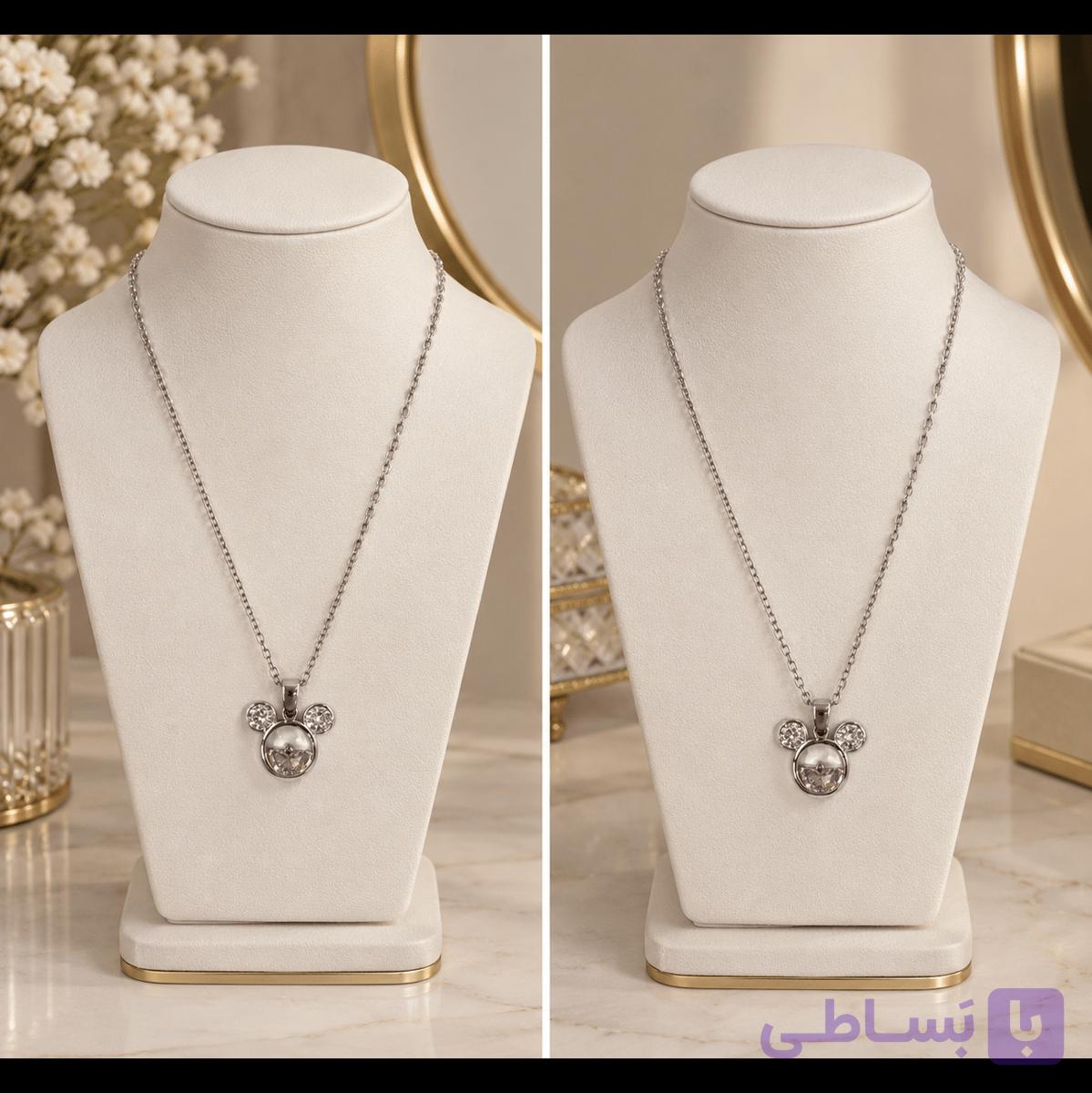 گردنبند استیل دخترانه طرح میکی موس کد (5777) — تصویر 1