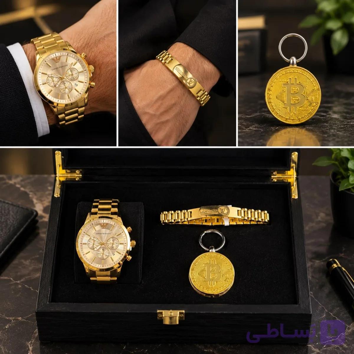 ست مردانه ساعت و فندک و دستبند کد (4018) — تصویر 1