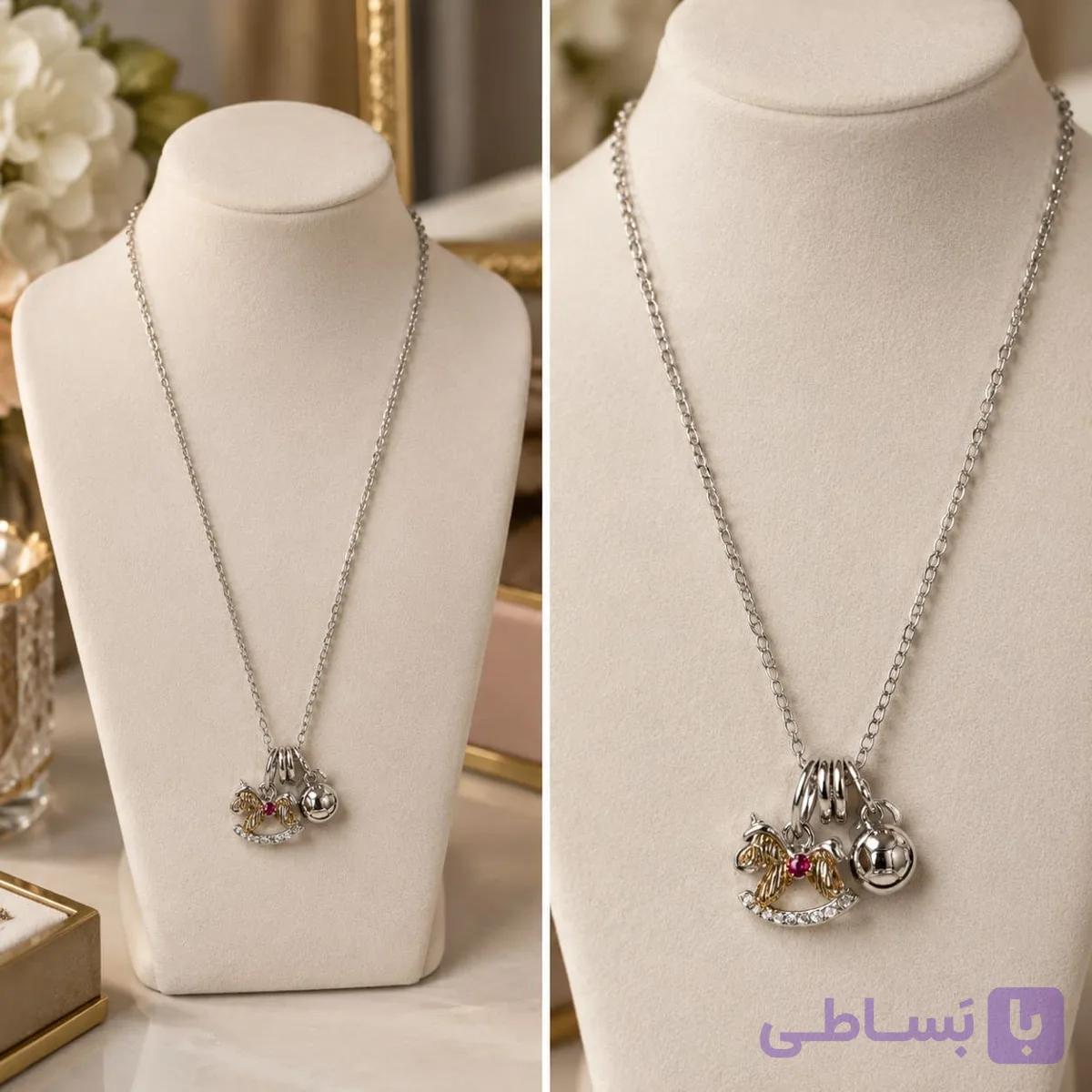 گردنبند استیل دخترانه طرح اسب کد (5783)