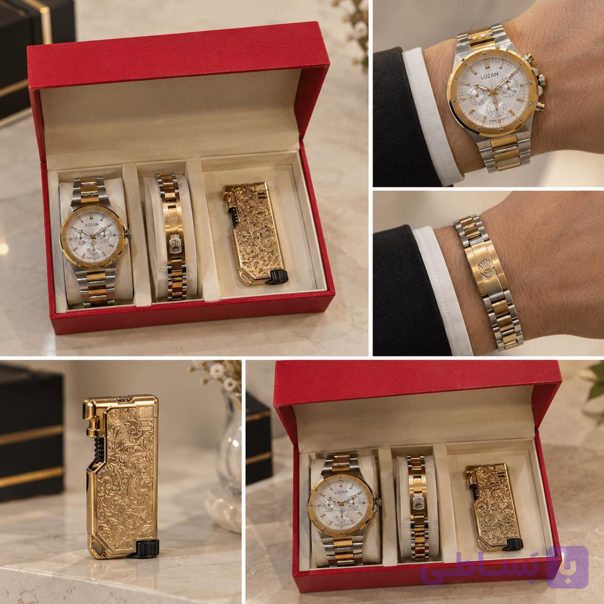 ست مردانه ساعت و دستبند و فندک کد (4012) — تصویر 1