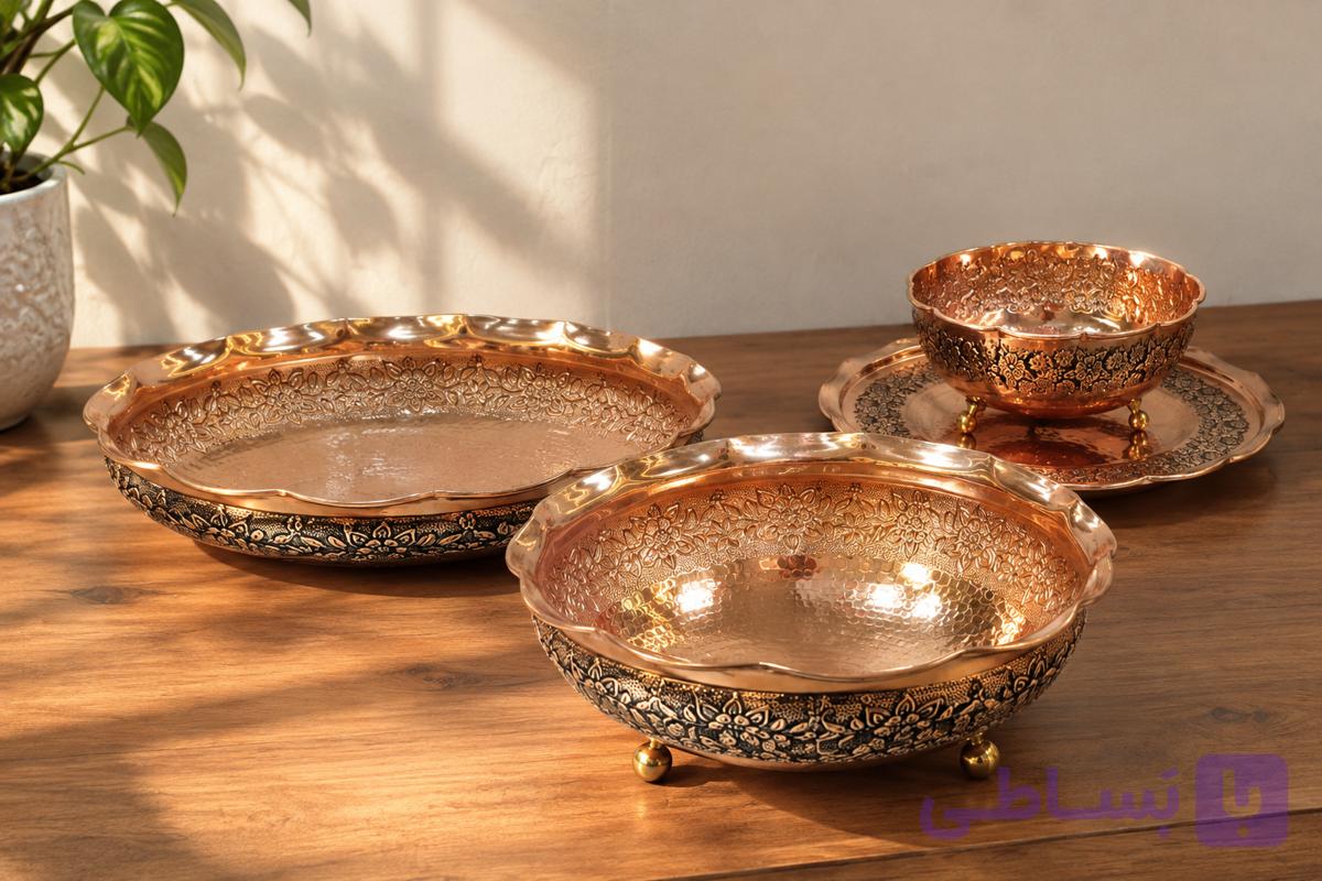ست پذیرایی مسی سیاه قلم