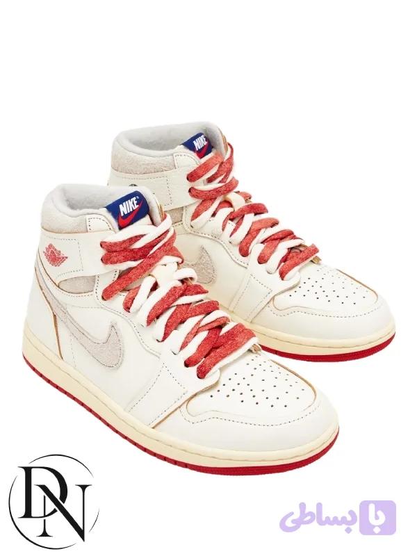 کتونی جردن وان ساقدار کرم قرمز Air Jordan 1 Retro High Rare Air Sail Cinnabar — تصویر 1