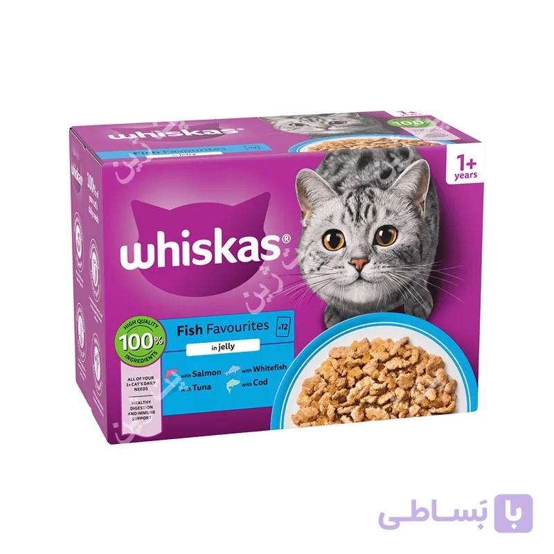 پوچ بچه گربه ویسکاس مدل میکس ماهی های دریایی در ژله 85 گرم