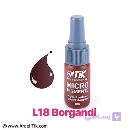 رنگ تاتو تیک – پایه آب – بورگاندی L18