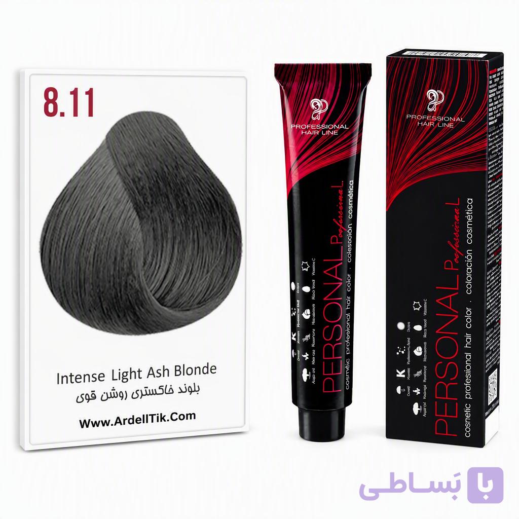 رنگ مو بلوند خاکستری روشن پوشش بالا دوبل  8.11کم آمونیاک کراتینه پرسونال — تصویر 1