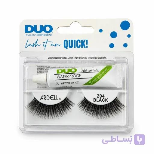 مژه 3بعدی 204+چسب مژه بیرنگ برندDUO