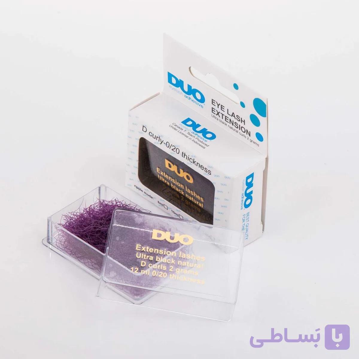 مژه کلاسیک رنگی ۱۰ میل بنفش DUO