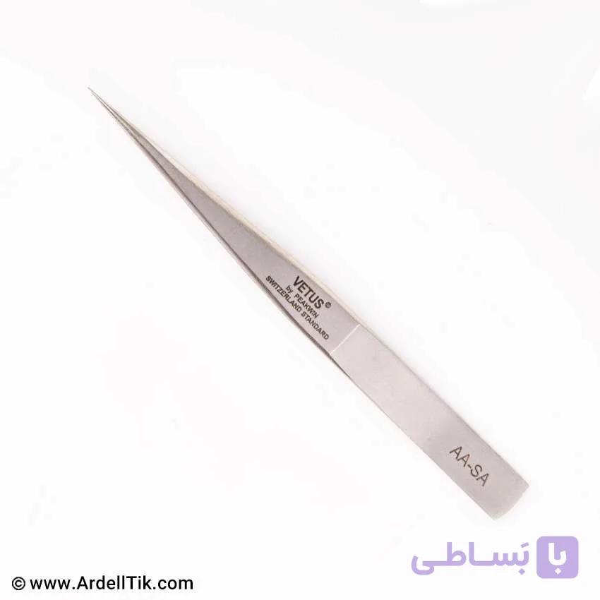 پنس سر صاف نوک تیز جدا سازکاشت مژه تمام استیلVETUOS