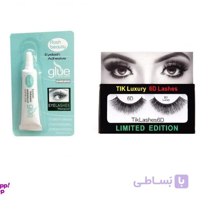 چسب مژه سفید فلش + مژه ۶ بعدی ویسپایس