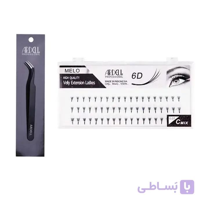 پک مژه والیوم فن سازی شده 6D میکس سایز + انبر 45 درجه آردل ARDELL — تصویر 1