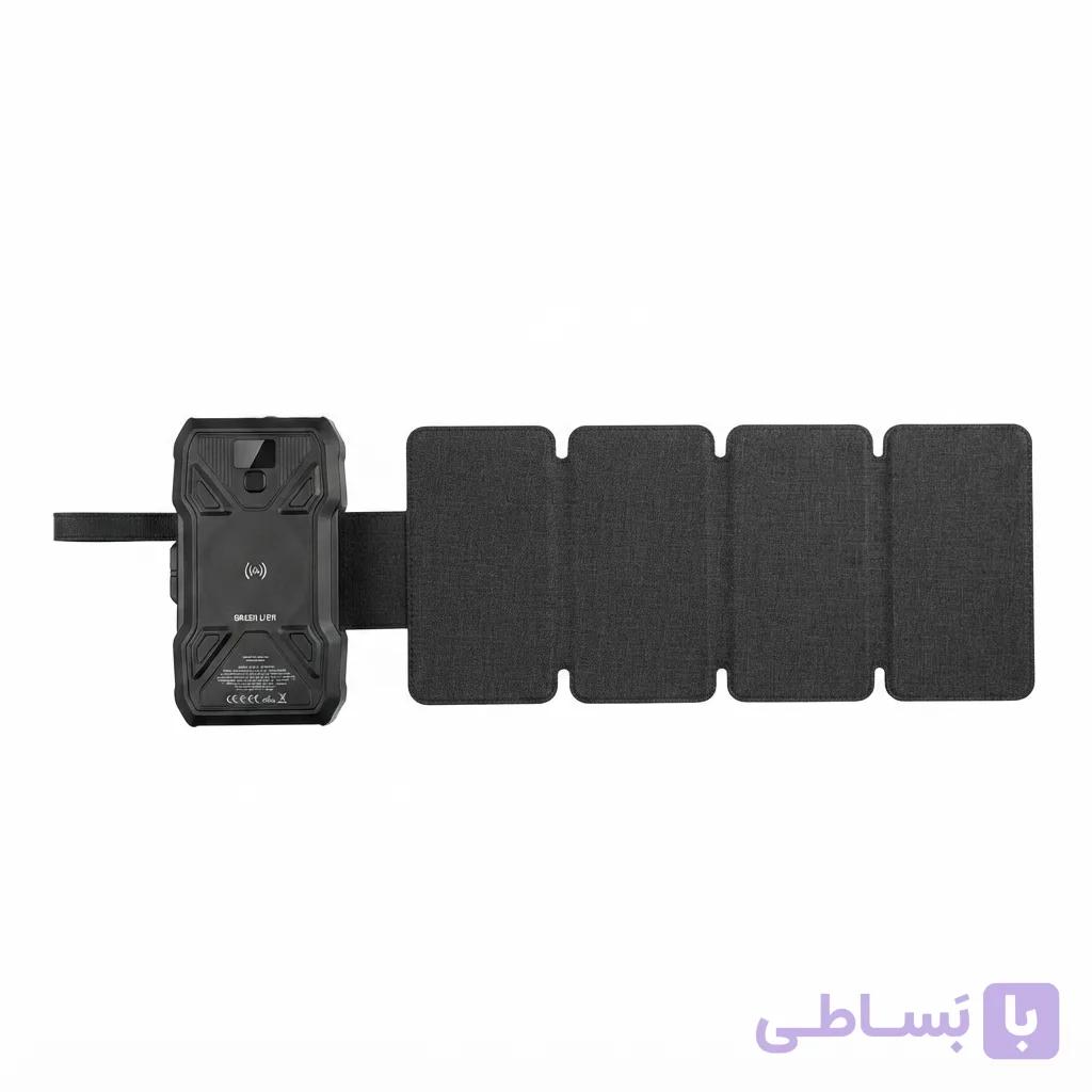 پاور بانک پنج پنلی سولار گرین لاین ۳۰۰۰۰ میلی آمپر