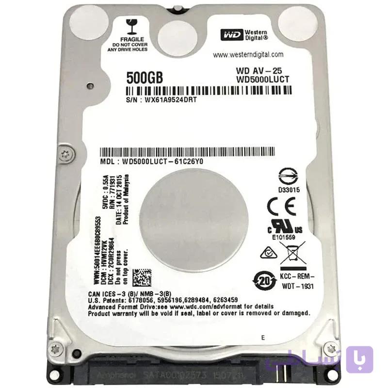 هارد لپتاپی 2.5 اینچی ظرفیت 500 Gb اینترنال وسترن HDD Western Digital WD5000LUCT SATA — تصویر 1