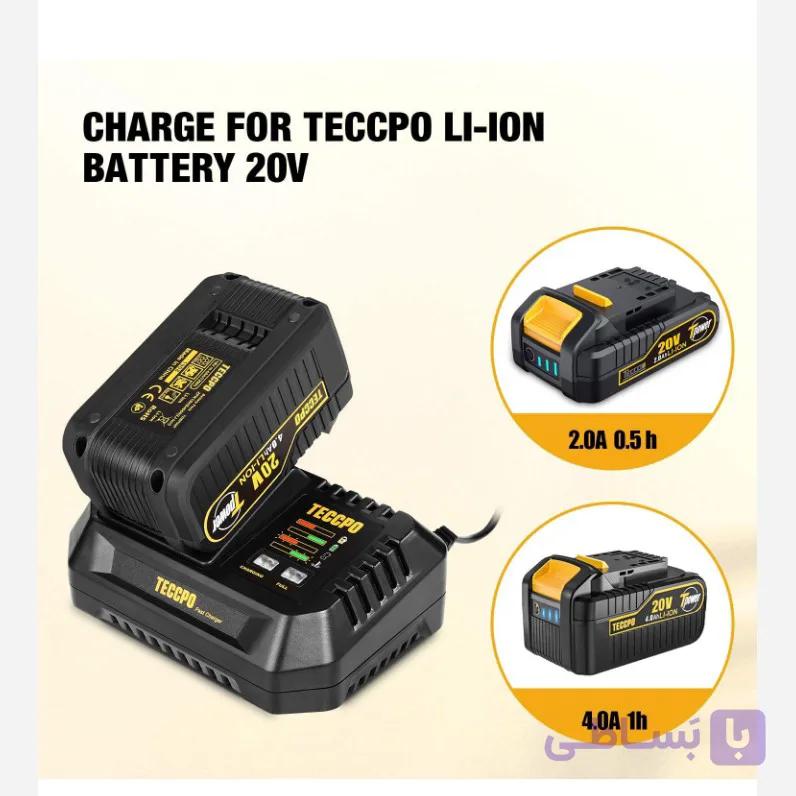 شارژر باتری فست شارژ TECCPO (شارژ سریع 20V لیتیوم یونی)